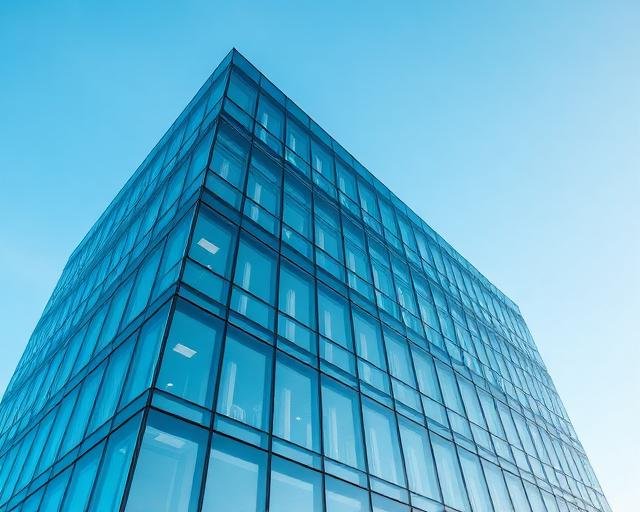 Modern glass office building exterior