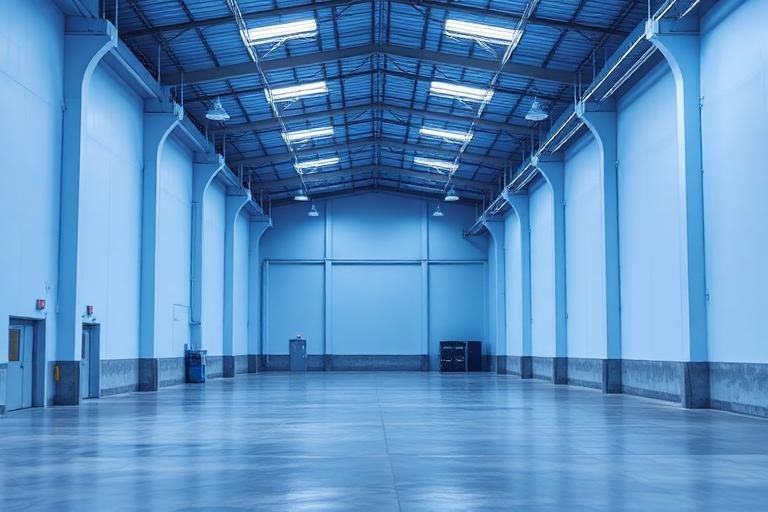Clean industrial facility with polished concrete floor
